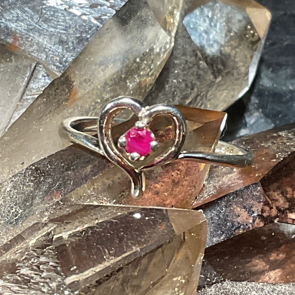 Ruby Heart .925 Silver Ring